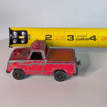 Vintage TootsieToy Red Pickup Truck Die-Cast Metal Toy Car Distressed Look Collectible