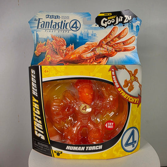 Marvel Goo Jit Zu Fantastic 4 Stretchy Heroes Human Torch Figure Toy