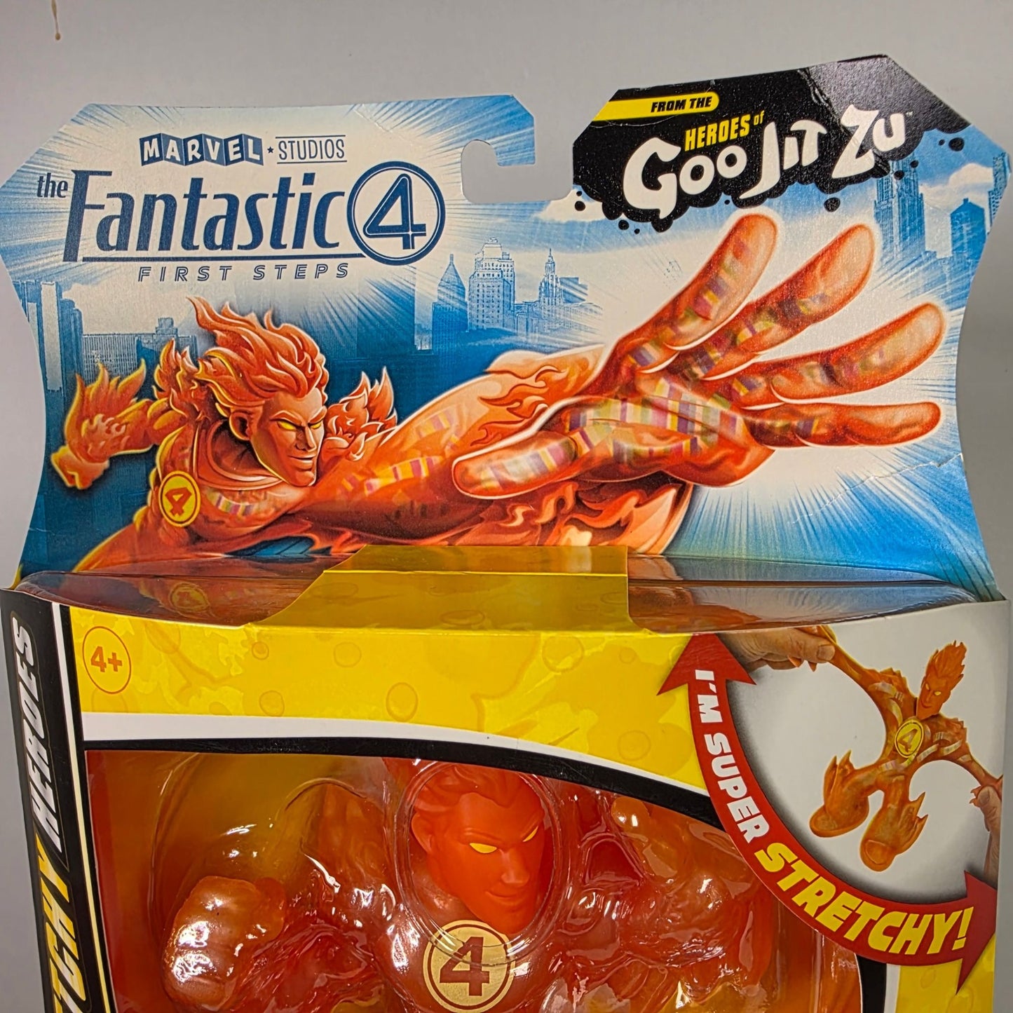 Marvel Goo Jit Zu Fantastic 4 Stretchy Heroes Human Torch Figure Toy