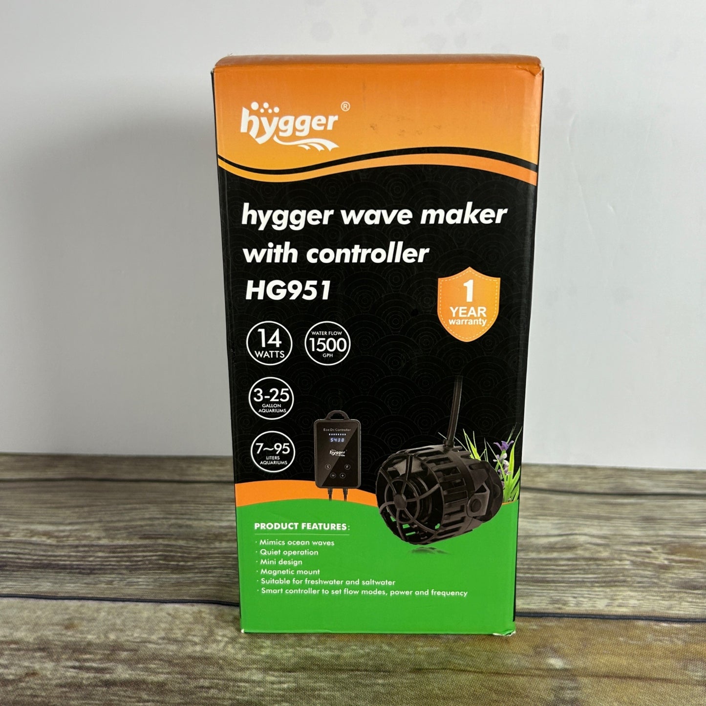 Hygger Quiet Magnetic Aquarium Wave Maker With Eco DC Controller HG951 1600GPH Adjustable Flow For Freshwater & Saltwater