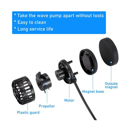 Hygger Quiet Magnetic Aquarium Wave Maker With Eco DC Controller HG951 1600GPH Adjustable Flow For Freshwater & Saltwater