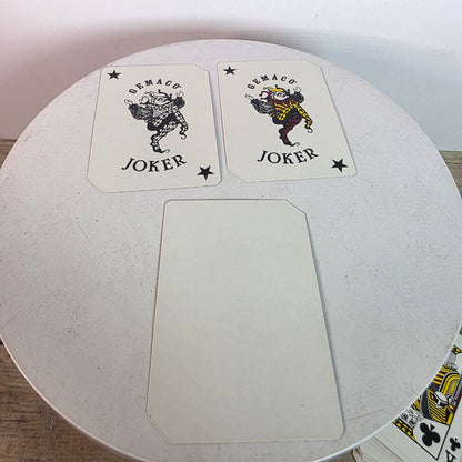 Authentic Gemaco Casino Floor Used Deck - Clown Jokers, Red Back, Casino Box Markings