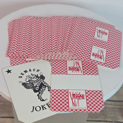 Authentic Gemaco Casino Floor Used Deck - Clown Jokers, Red Back, Casino Box Markings