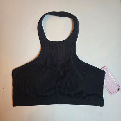 Amelia Activewear Womens Ribbed Black Racerback Sports Bra S