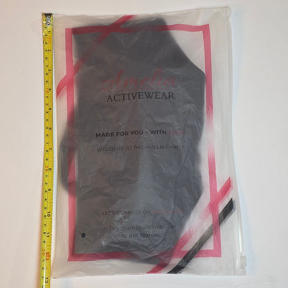Amelia Activewear Womens Ribbed Black Racerback Sports Bra S