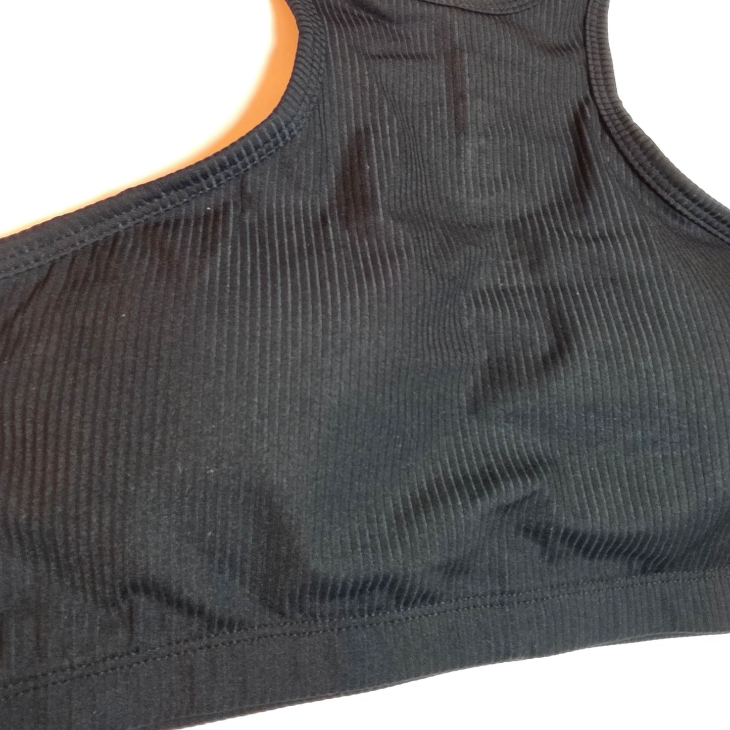 Amelia Activewear Womens Ribbed Black Racerback Sports Bra S