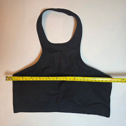 Amelia Activewear Womens Ribbed Black Racerback Sports Bra S
