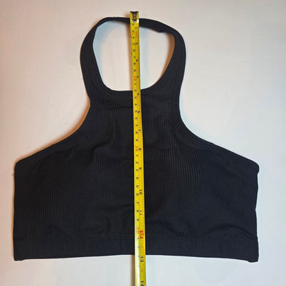 Amelia Activewear Womens Ribbed Black Racerback Sports Bra S