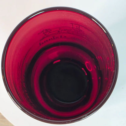 Vintage Ruby Red Mackinac Island & Bridge Souvenir Glass