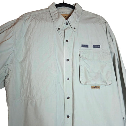 Lewis Creek Mens XXL Long Sleeve Button-Up Shirt 100% Cotton Light Green Outdoor Wear