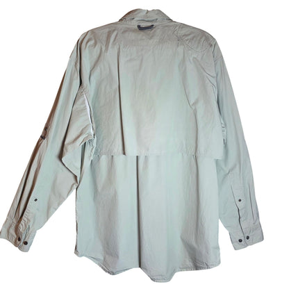 Lewis Creek Mens XXL Long Sleeve Button-Up Shirt 100% Cotton Light Green Outdoor Wear