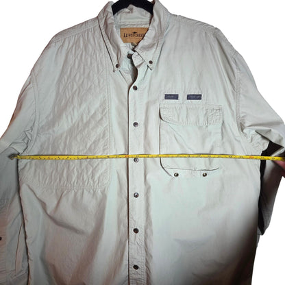 Lewis Creek Mens XXL Long Sleeve Button-Up Shirt 100% Cotton Light Green Outdoor Wear