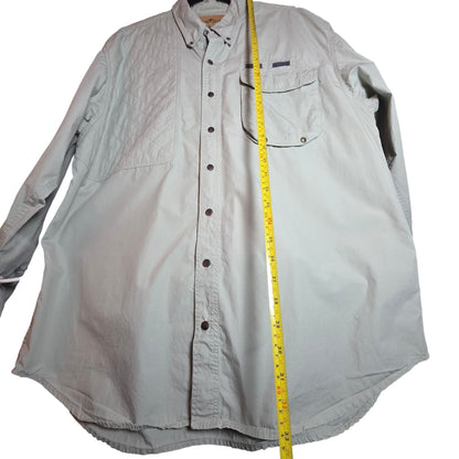 Lewis Creek Mens XXL Long Sleeve Button-Up Shirt 100% Cotton Light Green Outdoor Wear