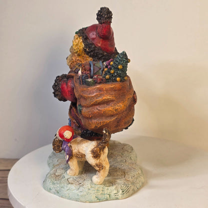 "Santa Bear" 1st Edition Figurine Stewart Sherwood 1999 Old Glory Cedric & Friends Holiday Collectible Decor SN #11