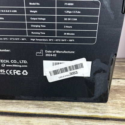 Fit King Hand Massager With Heat Rechargeable Adjustable Intensity & Modes Includes Manual & Storage Bag Black