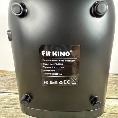 Fit King Hand Massager With Heat Rechargeable Adjustable Intensity & Modes Includes Manual & Storage Bag Black