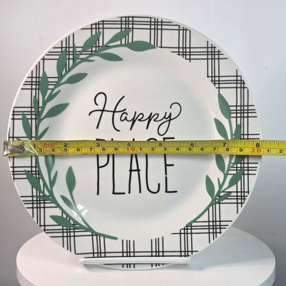 Royal Norfolk "Happy Place" Oval Stoneware Serving Platter (farmhouse style)
