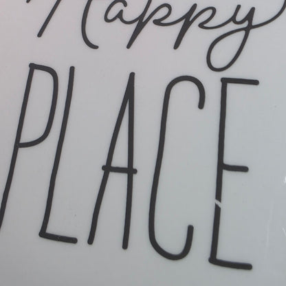 Royal Norfolk "Happy Place" Oval Stoneware Serving Platter (farmhouse style)