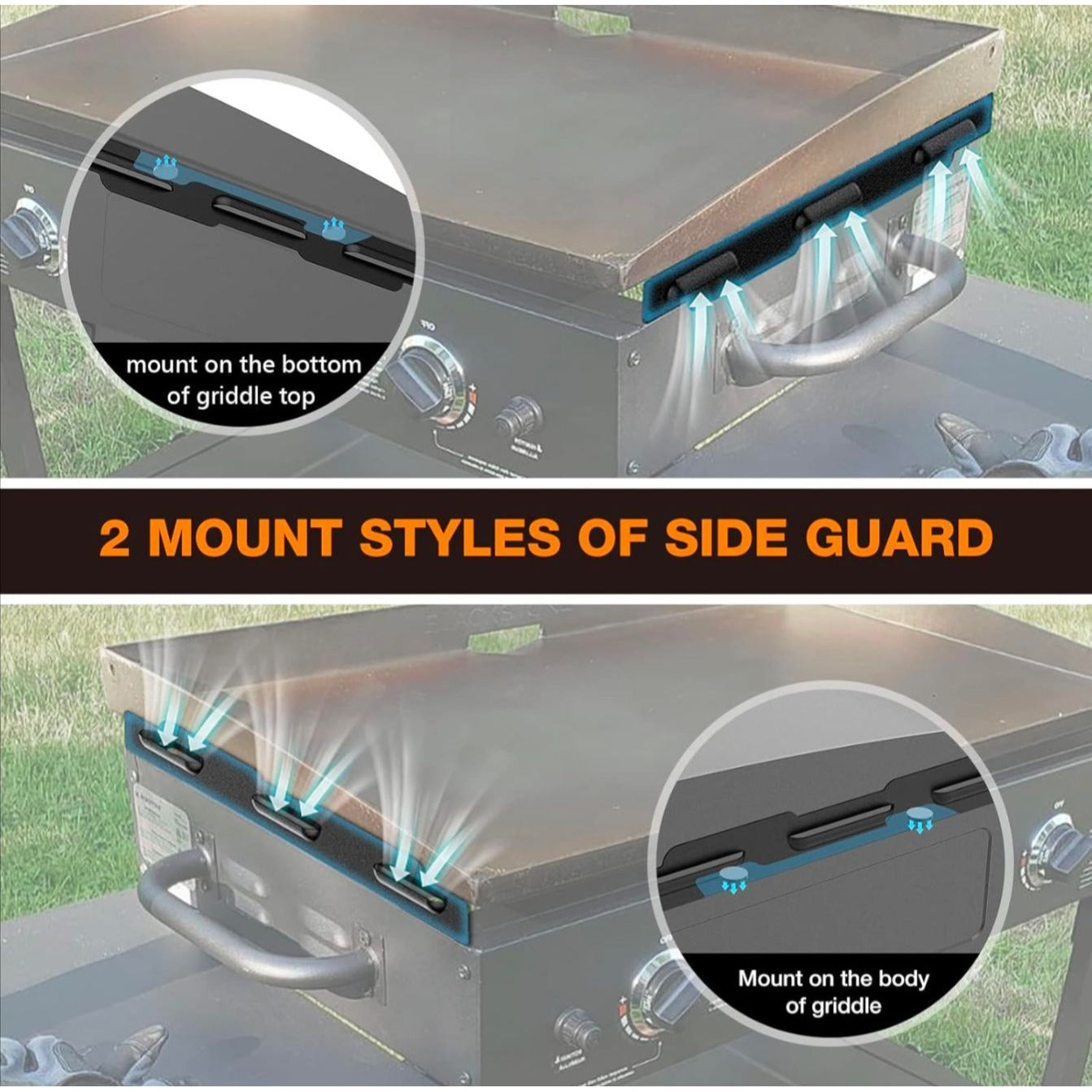 Upgraded Wind Guards For Blackstone 36” Griddle Magnetic Stainless Steel Flame Protection Heat Retention Compatible With Hood