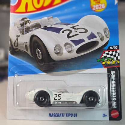Hot Wheels 2026 Maserati Tipo 61 White HW Starting Grid 9/10 123/250 MOC New