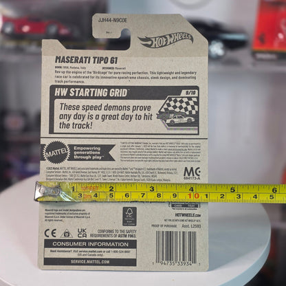 Hot Wheels 2026 Maserati Tipo 61 White HW Starting Grid 9/10 123/250 MOC New