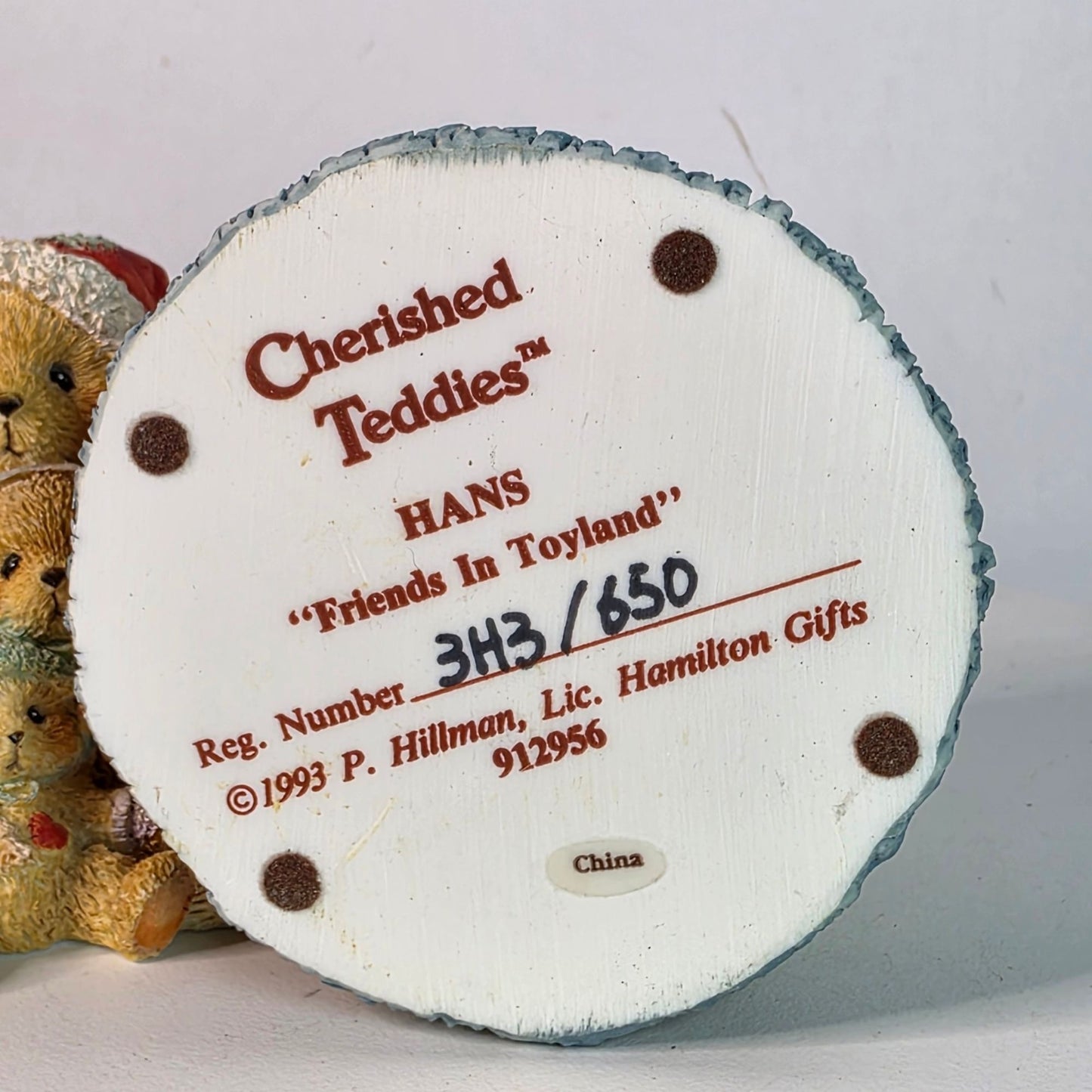 Vintage Cherished Teddies Theodore Samantha Tyler & Hans Figurines Set