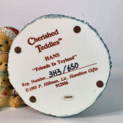 Vintage Cherished Teddies Theodore Samantha Tyler & Hans Figurines Set
