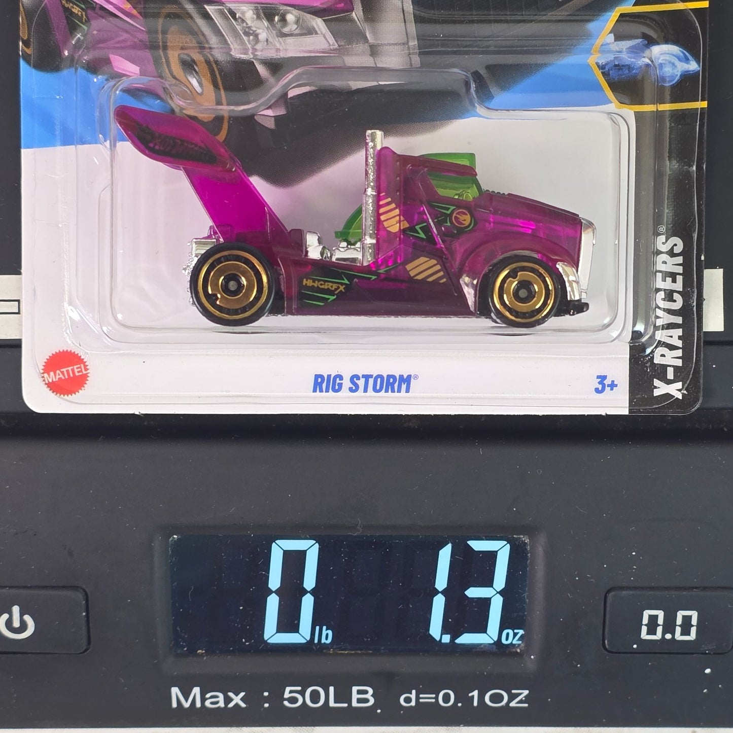 2025 E Case Treasure Hunt Hot Wheels X-Racers Rig Storm Purple Semi Truck Die-Cast Car 1:64 Scale Collectible Model