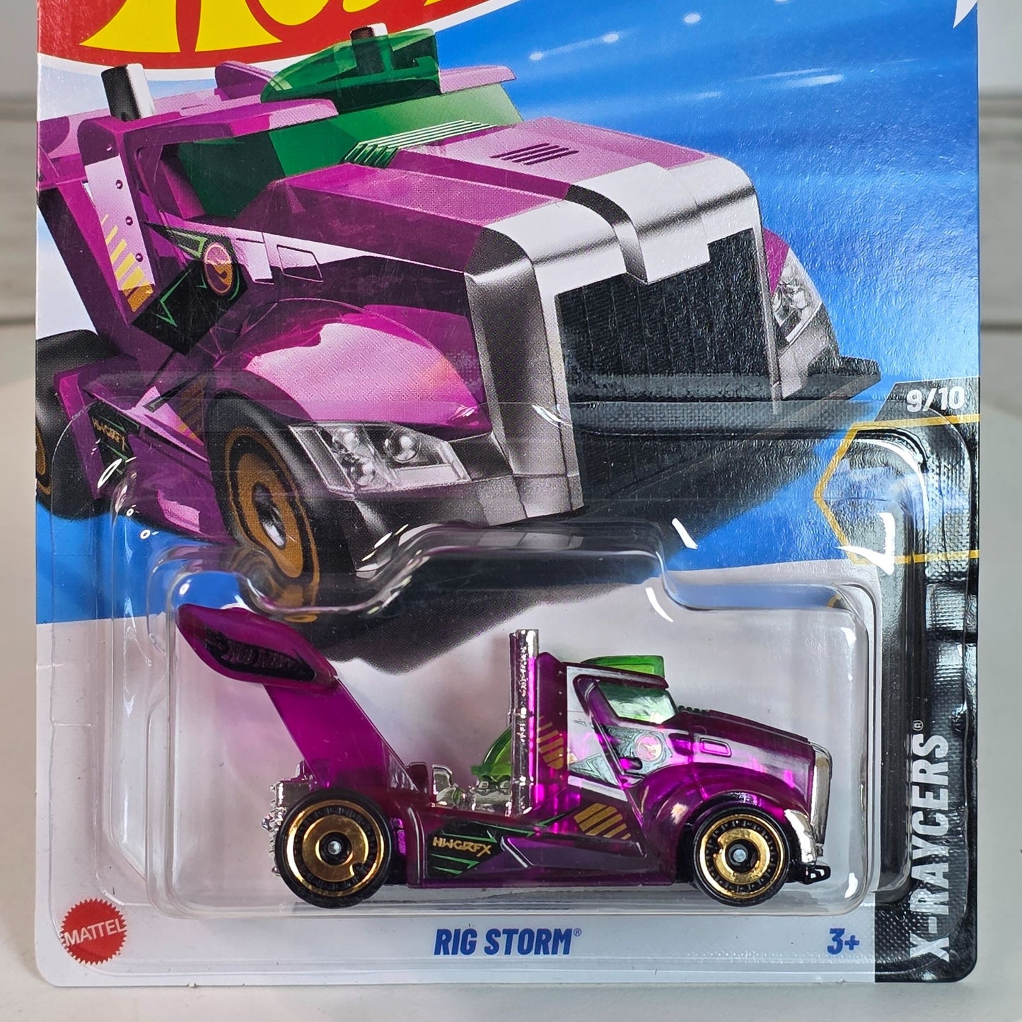 2025 E Case Treasure Hunt Hot Wheels X-Racers Rig Storm Purple Semi Truck Die-Cast Car 1:64 Scale Collectible Model