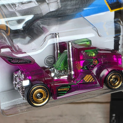 2025 E Case Treasure Hunt Hot Wheels X-Racers Rig Storm Purple Semi Truck Die-Cast Car 1:64 Scale Collectible Model