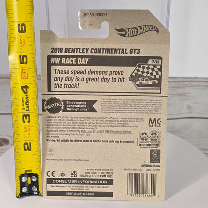 Hot Wheels 2018 Bentley Continental GT3 Die-Cast Car