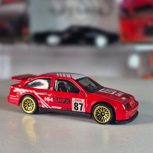 Hot Wheels '87 Ford Sierra Cosworth Red Rally Loose Mint GFX