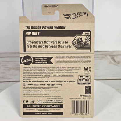 Hot Wheels 70 Dodge Power Wagon 1:64 Scale Die-Cast Truck  Limited Edition 56/250  HW Dirt Series