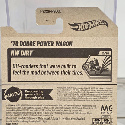 Hot Wheels 70 Dodge Power Wagon 1:64 Scale Die-Cast Truck  Limited Edition 56/250  HW Dirt Series