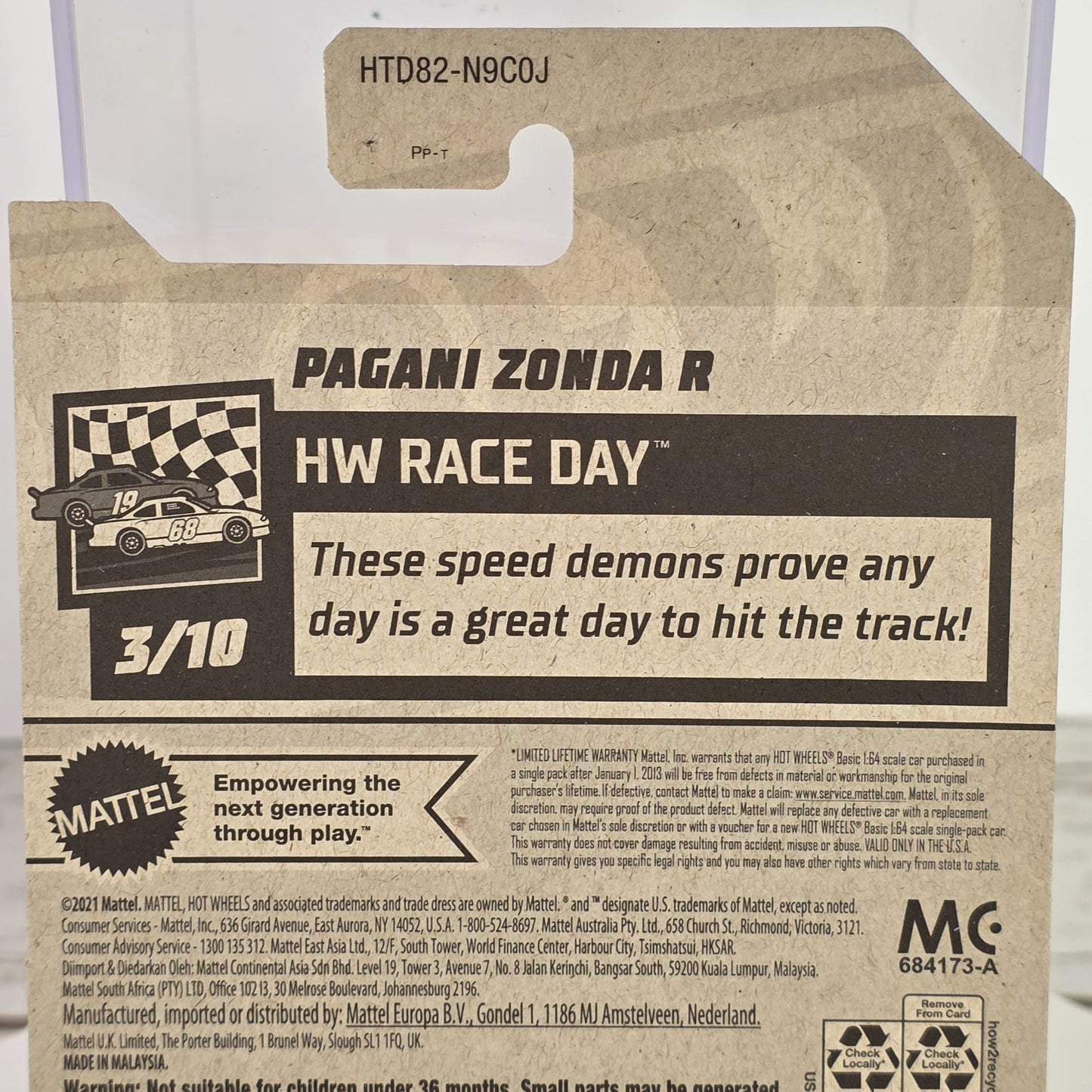 Hot Wheels Pagani Zonda R Die-Cast Car Yellow & Black HW Race Day Series 99/250 Limited Edition Model