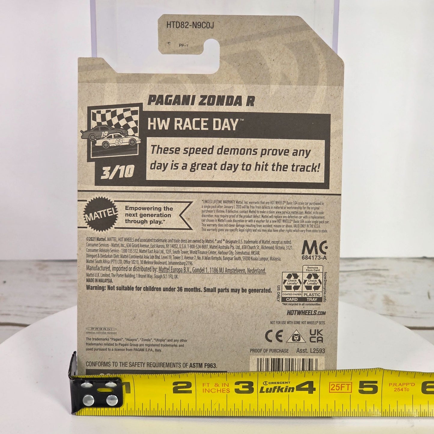 Hot Wheels Pagani Zonda R Die-Cast Car Yellow & Black HW Race Day Series 99/250 Limited Edition Model