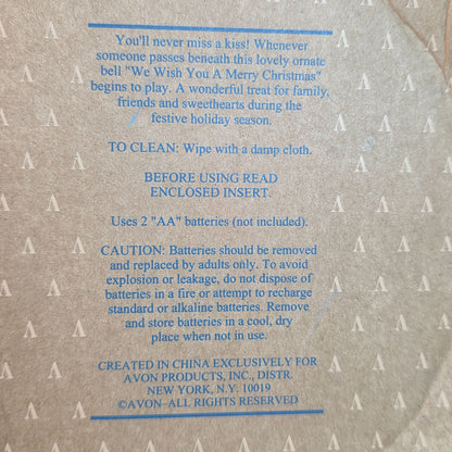 Avon Merry Kissmas Musical Christmas Bell Wreath Ornament