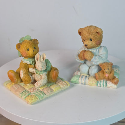 Vintage Cherished Teddies Camille & Patrick Figurines 1991/1992 Collectibles By Hamilton Gifts