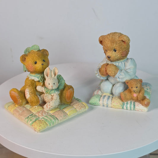 Vintage Cherished Teddies Camille & Patrick Figurines 1991/1992 Collectibles By Hamilton Gifts