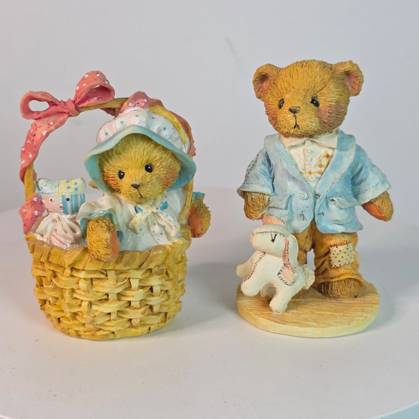 Vintage Abigail & Jeremy Collectible Teddy Bear Figurines By P. Hillman 1991/1992 Hamilton Gifts China