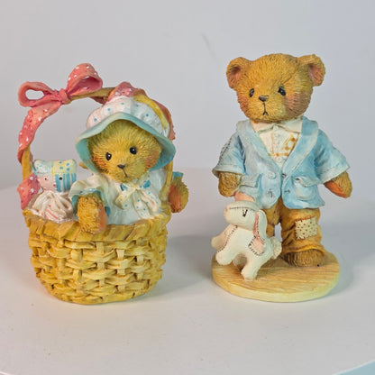 Vintage Abigail & Jeremy Collectible Teddy Bear Figurines By P. Hillman 1991/1992 Hamilton Gifts China