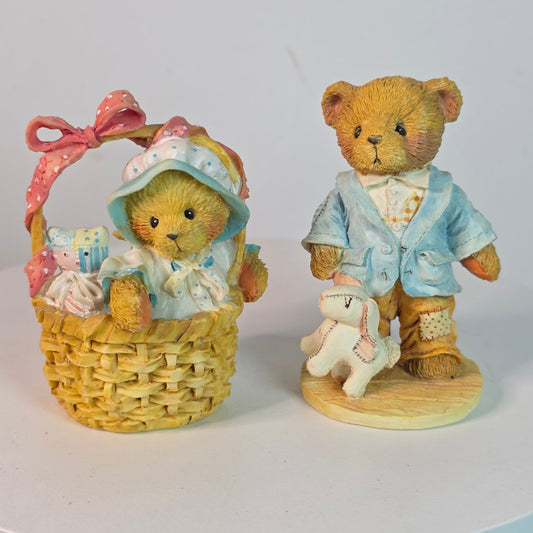 Vintage Abigail & Jeremy Collectible Teddy Bear Figurines By P. Hillman 1991/1992 Hamilton Gifts China