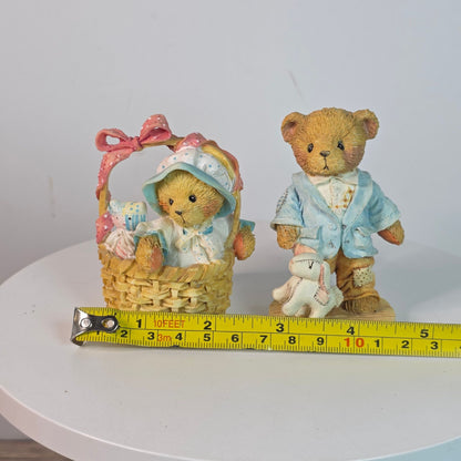 Vintage Abigail & Jeremy Collectible Teddy Bear Figurines By P. Hillman 1991/1992 Hamilton Gifts China