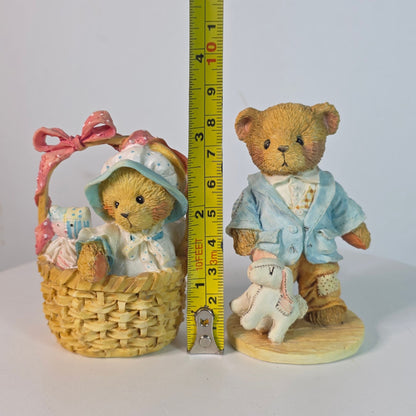 Vintage Abigail & Jeremy Collectible Teddy Bear Figurines By P. Hillman 1991/1992 Hamilton Gifts China