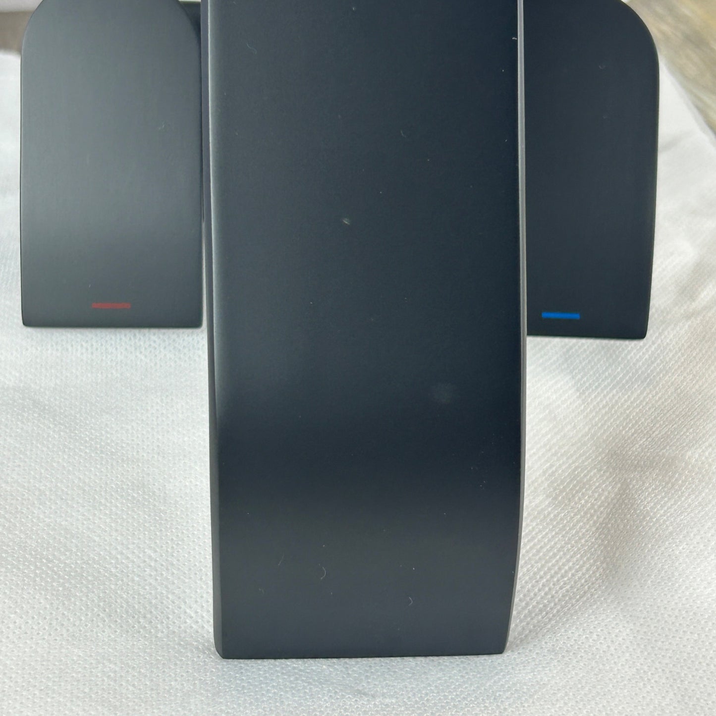 Two Handle Waterfall Bathroom Faucet Matte Black With Metal Pop-Up Drain Stopper