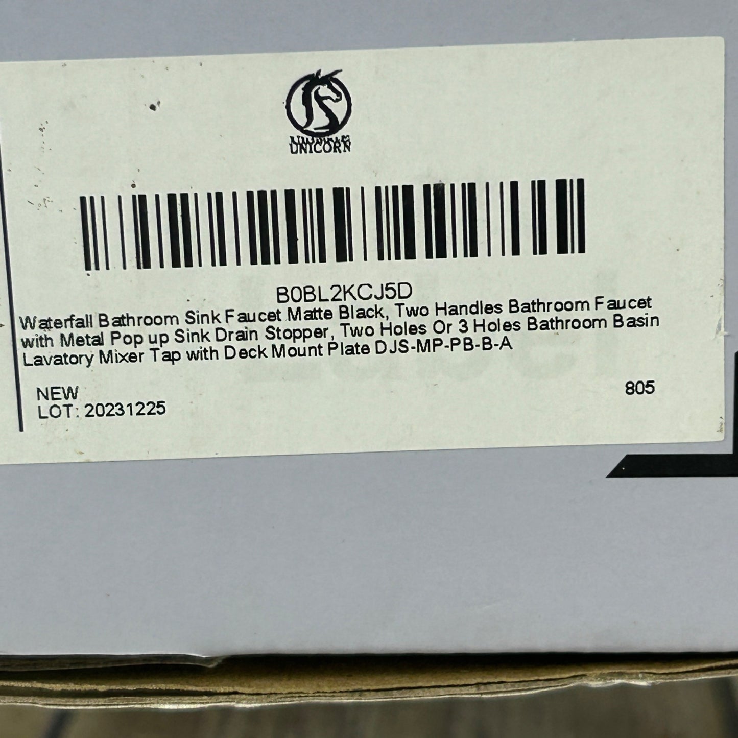 Two Handle Waterfall Bathroom Faucet Matte Black With Metal Pop-Up Drain Stopper