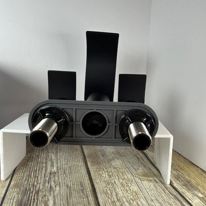 Two Handle Waterfall Bathroom Faucet Matte Black With Metal Pop-Up Drain Stopper