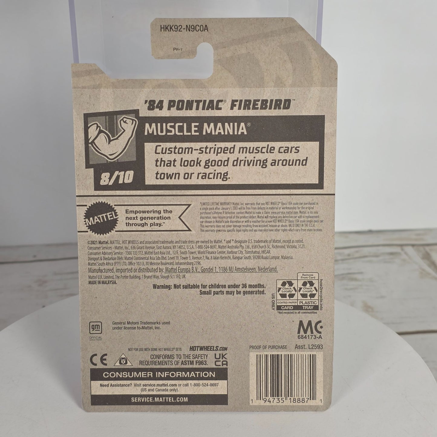 Hot Wheels Muscle Mania 84 Pontiac Firebird 1:64 Scale Die-Cast Model Toy Car