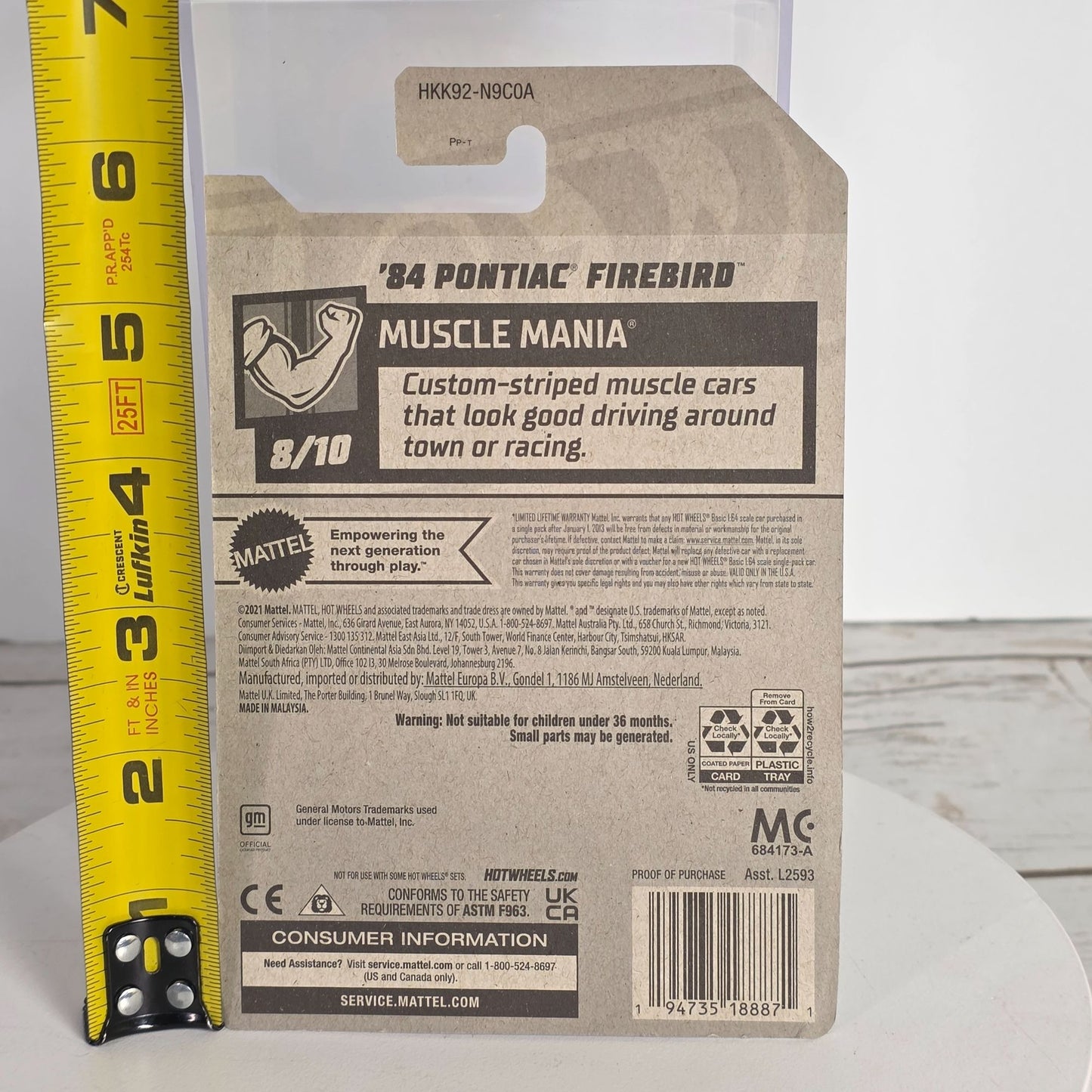 Hot Wheels Muscle Mania 84 Pontiac Firebird 1:64 Scale Die-Cast Model Toy Car