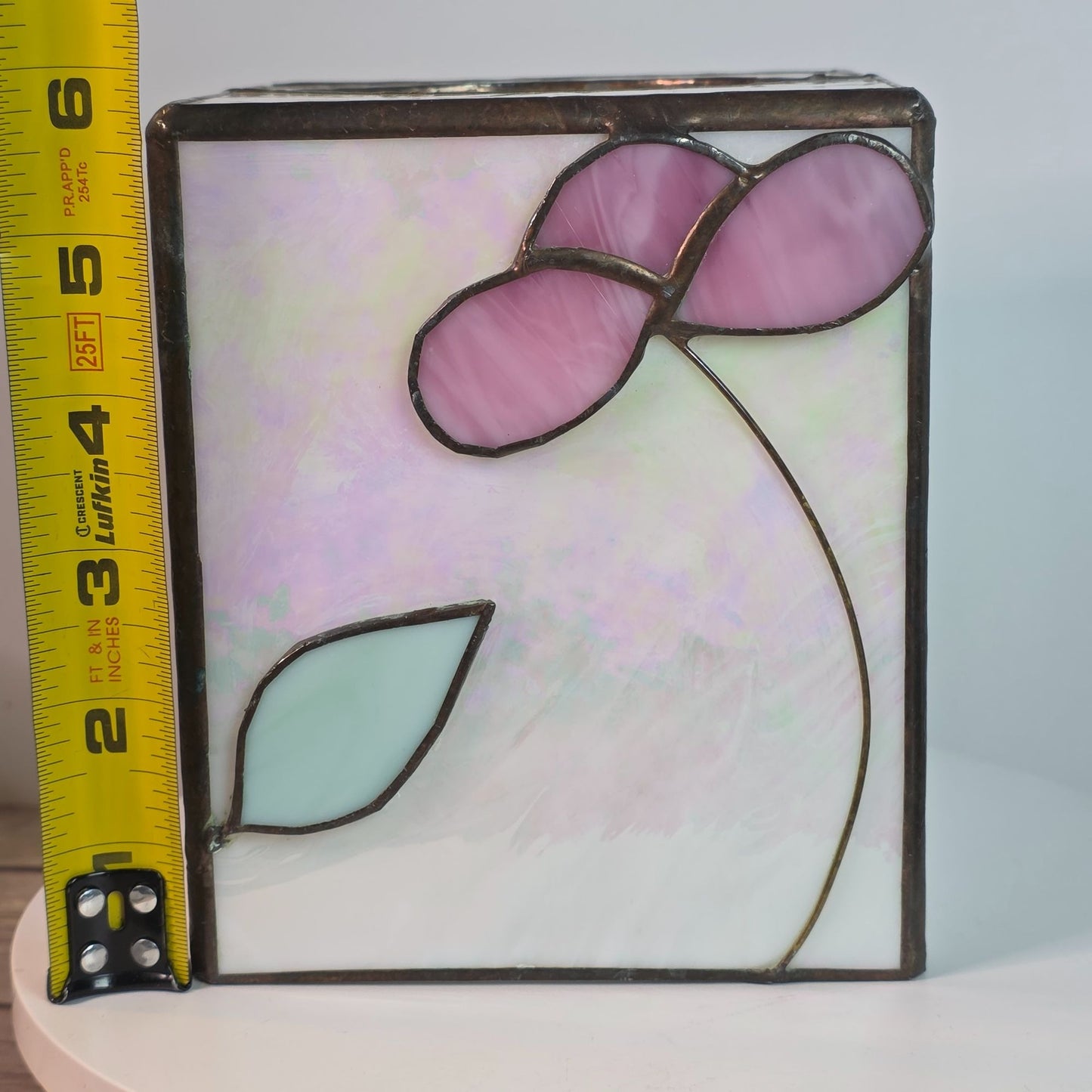Vintage Stained Glass Tissue Box Cover By Pams Glass Works